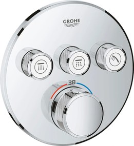 Термостатичен Смесител за вграждане 3 εξόδων Grohe I-Glossy silver