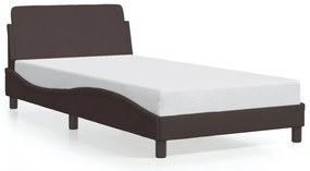 373128 vidaXL Рамка за легло без матрак, тъмнокафява, 100x200 см, плат