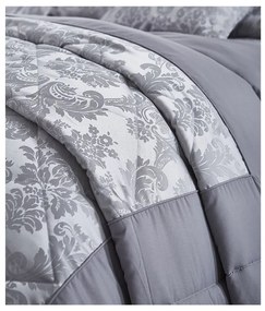 Сива ватирана покривка за легло Жакард, 240 x 260 cm Damask Jacquard - Catherine Lansfield