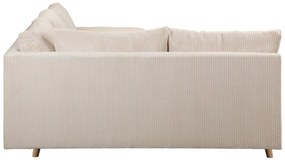 Кремав ъглов диван от велур (ляв ъгъл) Ariella - Ropez