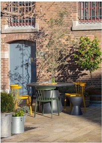 Антрацитно-сива табуретка подходяща за употреба на открито, ø 35 cm Dover - WOOOD