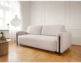 Бежов/кремав сгъваем/с място за съхранение диван от прежда с примки от букле 244 cm Arcadova – ELTAP