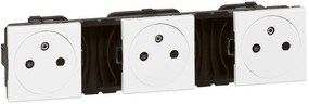 Legrand Контакт ФРЕНСКИ стандарт ТРОЕН плосък 3х2 мод. цвят бял Mosaic  - 077136