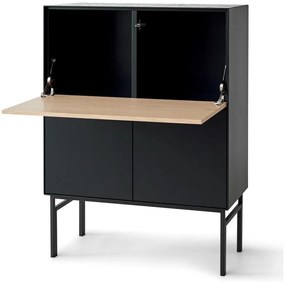 Черен шкаф за вино в дъб 91x111 cm Edge - Hammel Furniture