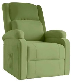 342402 vidaXL Реклайнер стол, светлозелено, кадифе