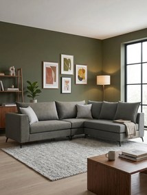 Ъглов диван Ricap-Сиво