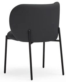 Черни тапицирани трапезни столове в комплект 2 бр. Mogi – Teulat