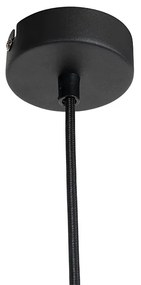 Винтидж висяща лампа черна с димно стъкло - Vidra