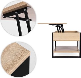 Сгъваема масичка за кафе с накланящ се плот 90 cm