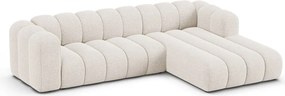 Кремав шенилов ъглов диван (десен ъгъл) Lupine – Micadoni