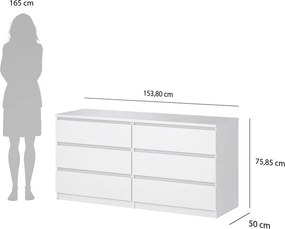 Бял скрин 154x76x50 cm Naia – Tvilum