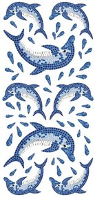 Релефни стикери за стена Dolphins
