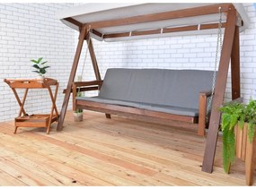 Градинска люлка от масивно дърво в сив и кафяв цвят Adelaida – Rojaplast