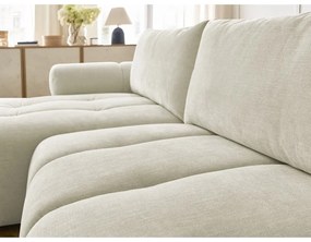 Бежов сгъваем/с място за съхранение ъглов диван (ляв ъгъл) Fuji – Bobochic Paris