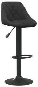 335335 vidaXL Бар табуретка, черна, кадифе