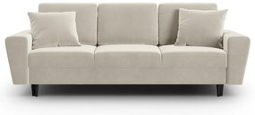 Бежов кадифен разтегателен диван с място за съхранение 235 cm Kyoto – Cosmopolitan Design