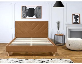 Оранжево тапицирано двойно легло с включена подматрачна рамка 160x200 cm Romane – Bobochic Paris