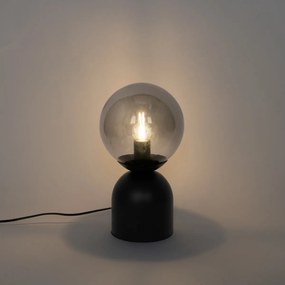 Хотелски шик настолна лампа черна с димно стъкло - Pallon Trend