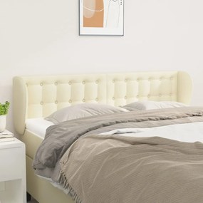 3117236 vidaXL Горна табла с уши, кремава, 147x23x78/88 см, изкуствена кожа