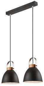 Черно висящо осветително тяло с метален абажур Danielle – LAMKUR