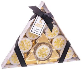 Чаена комплект свещи и свещник 8 бр. с коледен мотив – Casa Selección