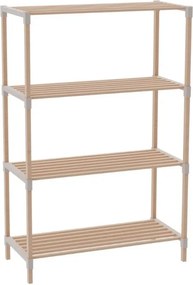 Дървена етажерка - пластмасов цвят натурален - бежов 65x30x116см.