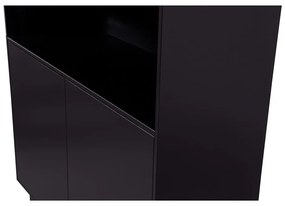 Черен шкаф от борова дървесина 110x170 cm Finca - WOOOD