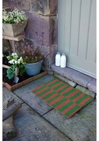 Изтривалка от кокосови влакна 40x60 cm Pink &amp; Green Half Stripes – Artsy Doormats
