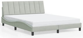 3207855 vidaXL Рамка за легло без матрак Hanko, светлосива, 160x200 см, кадифе