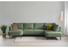 Зелен ъглов диван (десен ъгъл/"U" форма) Hero – Scandic