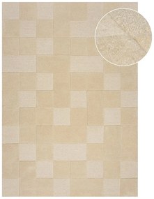 Бежов ръчно изработен вълнен килим 300x400 cm Checkerboard – Flair Rugs