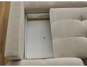 Бежов шенилов сгъваем/с място за съхранение ъглов диван (десен ъгъл) Roxelane – Bobochic Paris