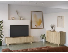 Скрин от дъбов декор в естествен цвят 140x80x40 cm Daira – Marckeric