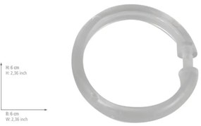 Комплект от 12 прозрачни пластмасови пръстена за завеса за душ - Wenko