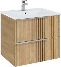 Шкаф 600 mm, Elegant plus light oak structure с 2 чекмеджета и умивалник