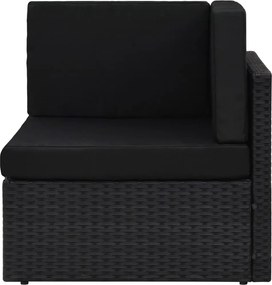 49501 vidaXL Модулен ъглов диван, полиратан, черен