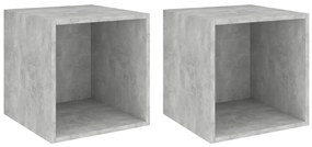 805457 vidaXL Стенни шкафове, 2 бр, бетонно сиво, 37x37x37см, инженерно дърво