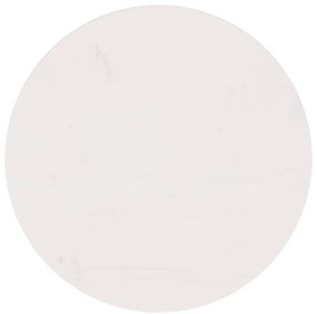 813654 vidaXL Плот за маса, бял, Ø60x2,5 см, бор масив