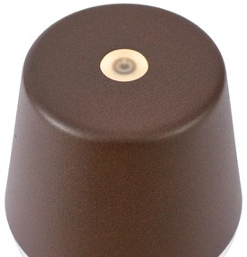 Настолна лампа ръждивокафява вкл. LED IP65 акумулаторна със станция за зареждане - Bass