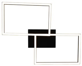 Таванна лампа квадратна черна 3-степенна димируема - Plazas Novo