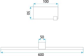 Stenen LED aplik za banya SWE041-1W 60cm Chrome