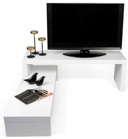 Бяла променлива маса за телевизор орех Cliff - TemaHome