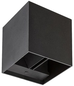 RABALUX 7396 Solin, външна алуминиева стенна лампа, G9 1xMAX 42W, матово черно, IP54, 10x10x10cm, ъгъл на лъча нагоре и надолу,
