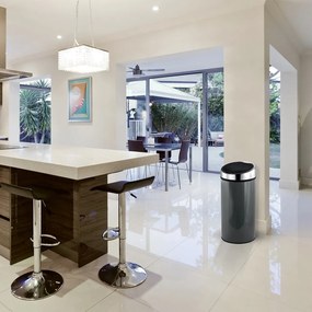 Тъмносиво стоманено кошче за боклук с отваряне с докосване 30 l – MSV