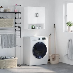 829908 vidaXL Стенен шкаф, бял, 60x31x70 см, инженерно дърво