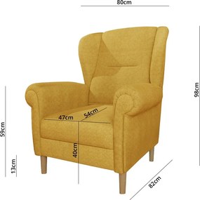 Жълто кресло крило Swan – Ropez