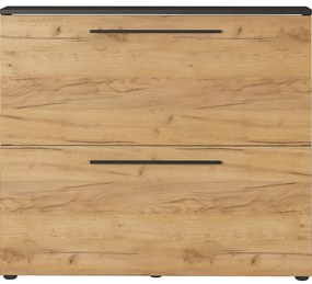 Тъмносив шкаф за обувки с панти в дъб Wildomar - Germania