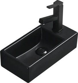 Mexen Inez лява плот поставяща се мивка 40 x 20 см, черен мат - 21484085L