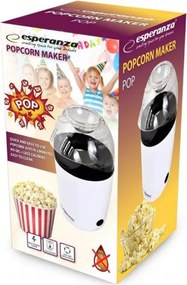 Машина за пуканки Esperanza EKP006, 1200W, 270 ml, Готови за 2 мин, Без мазнина, Бял