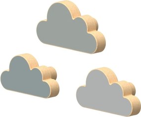 Светлосини стенни комплект куки 3 бр. от масивен бук Cloud – Cam Cam Copenhagen